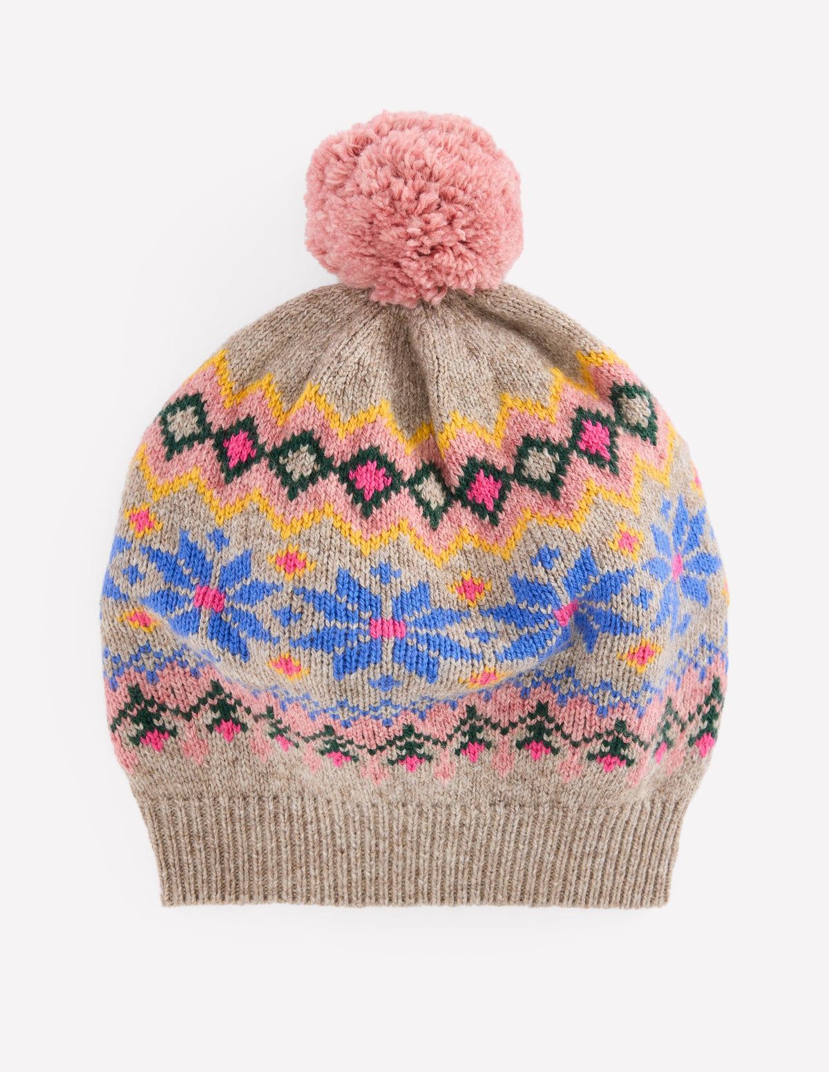 Fair Isle Beret-Mink Melange-1