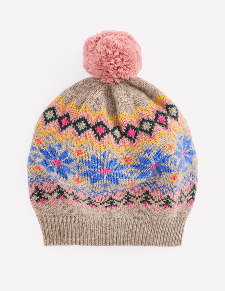 Fair Isle Beret-Mink Melange