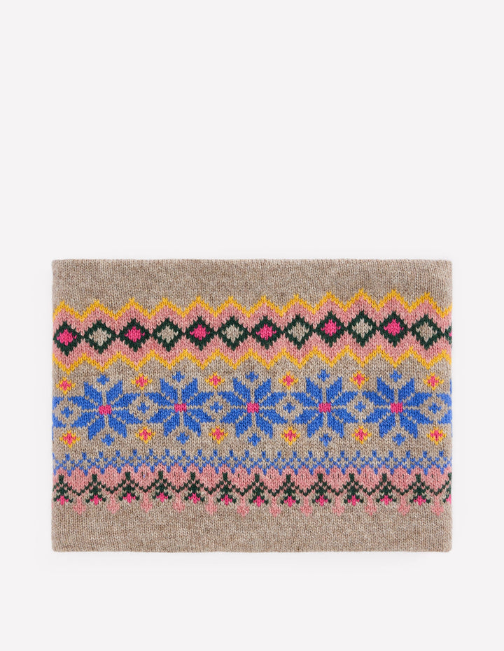 Fair Isle Snood-Mink Melange