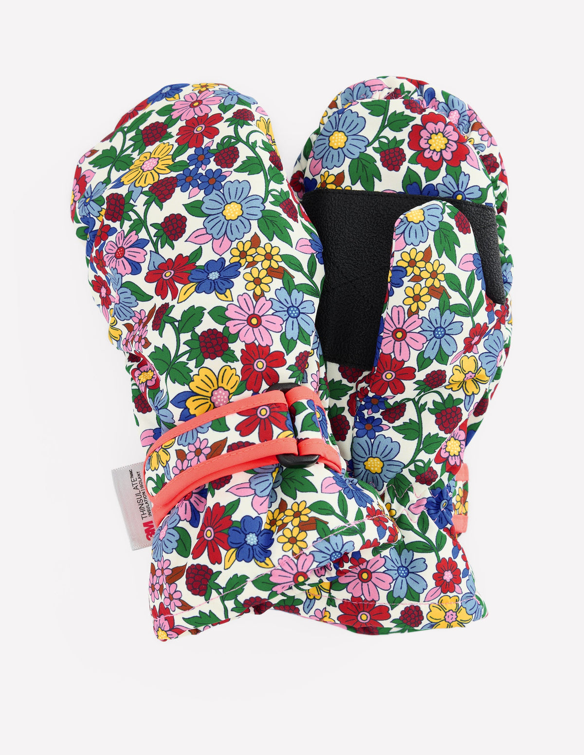 All Weather Mittens-Pink Ditsy Floral-1
