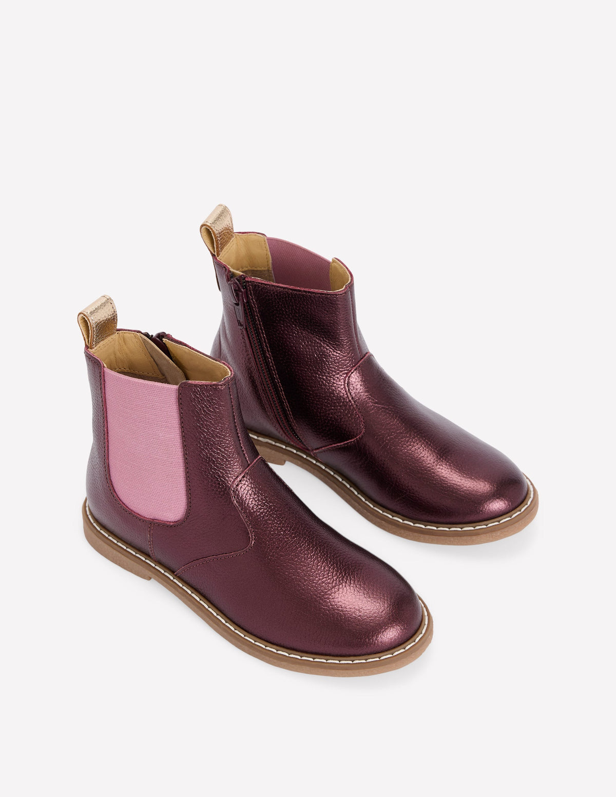 Leather Chelsea Boots-Metallic-2