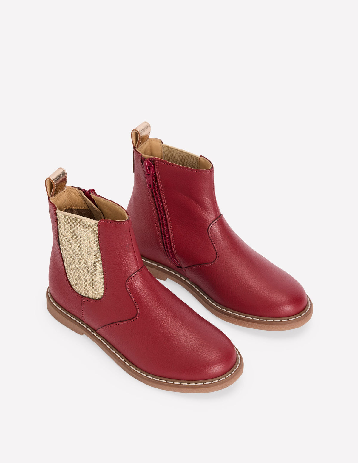 Leather Chelsea Boots-Crimson Red - Image 2