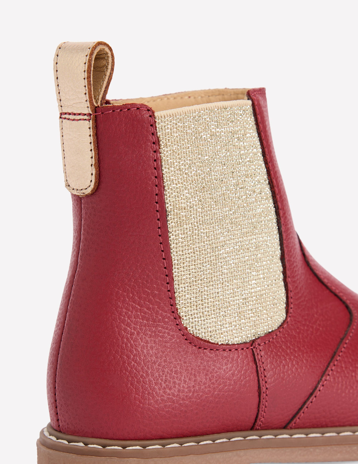 Leather Chelsea Boots-Crimson Red - Image 3