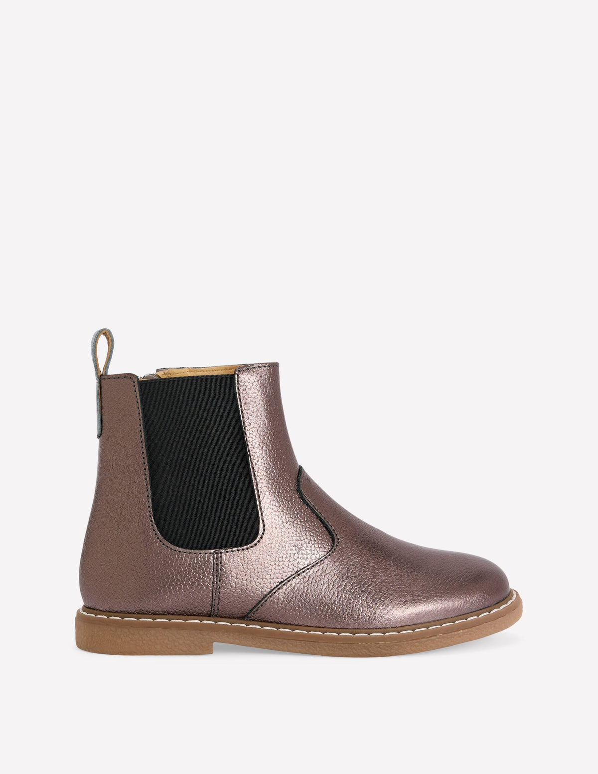 Leather Chelsea Boots-Silver - Image 1