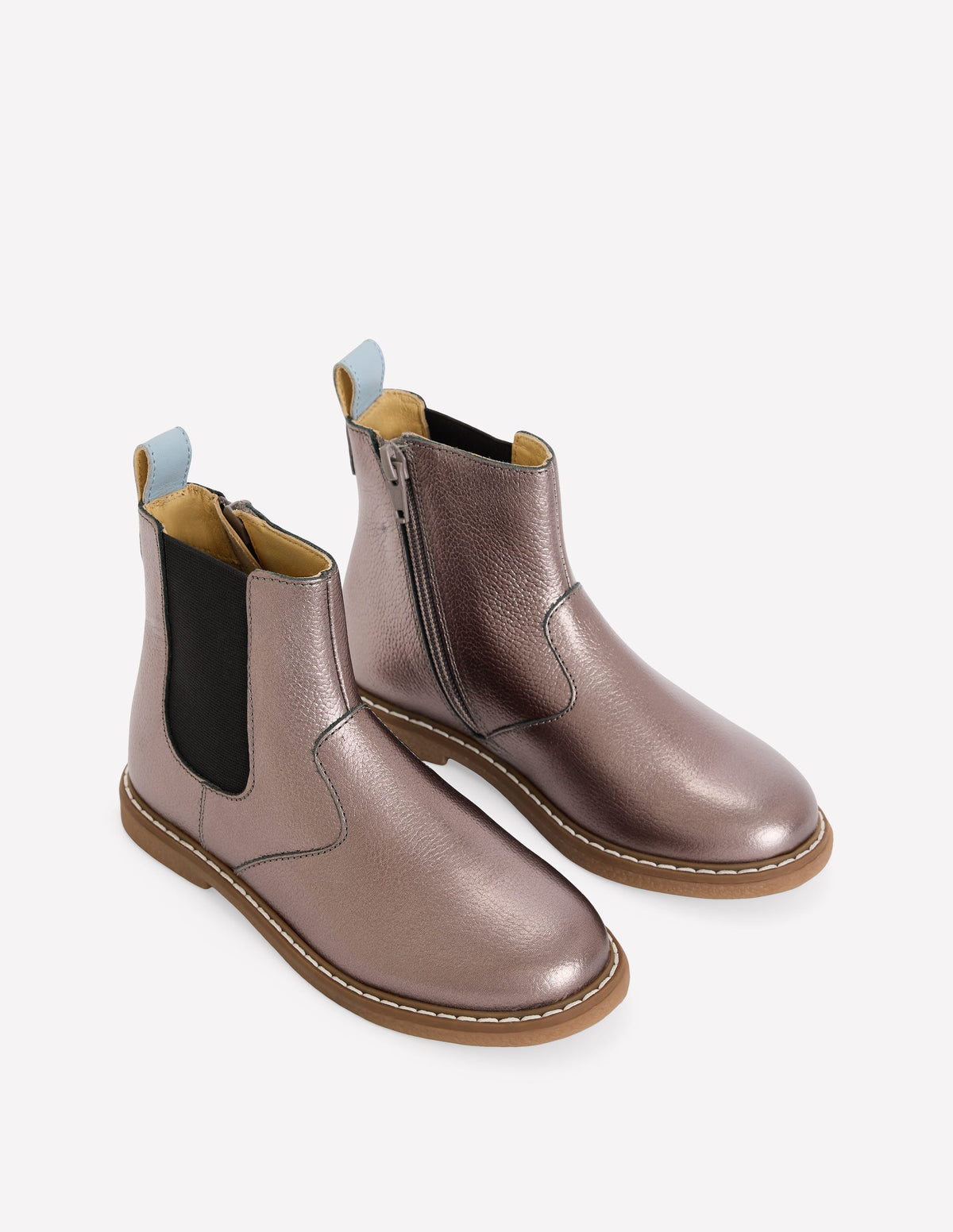 Leather Chelsea Boots-Silver-2