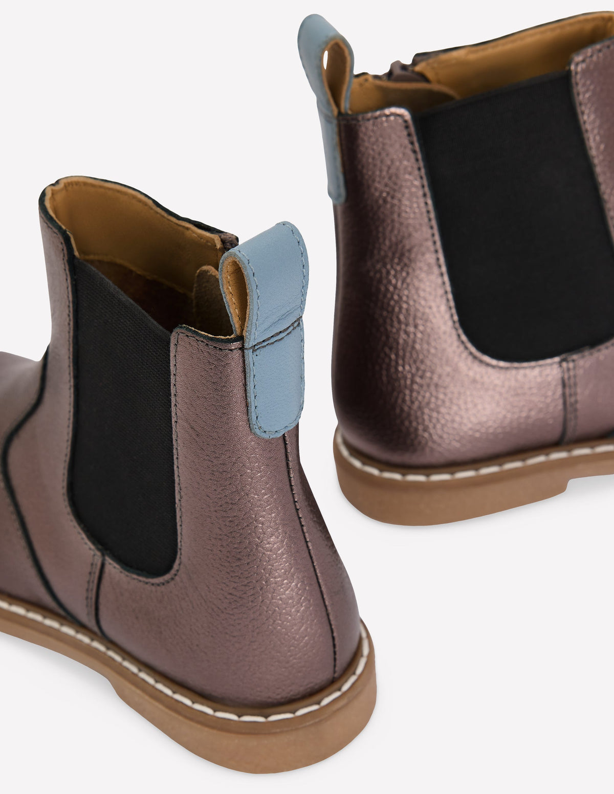 Leather Chelsea Boots-Silver-3
