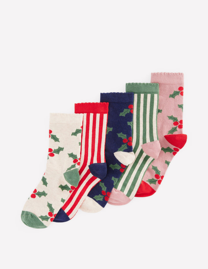 5-Pack Socks-Holly