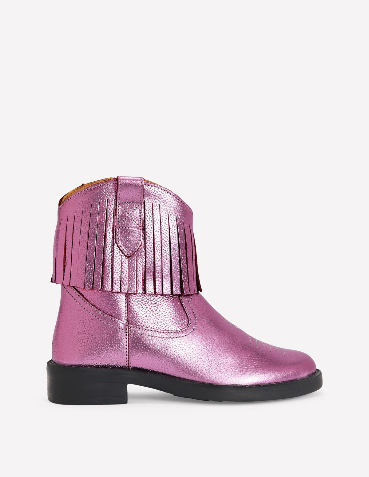 Western Boots-Pink Metallic-1
