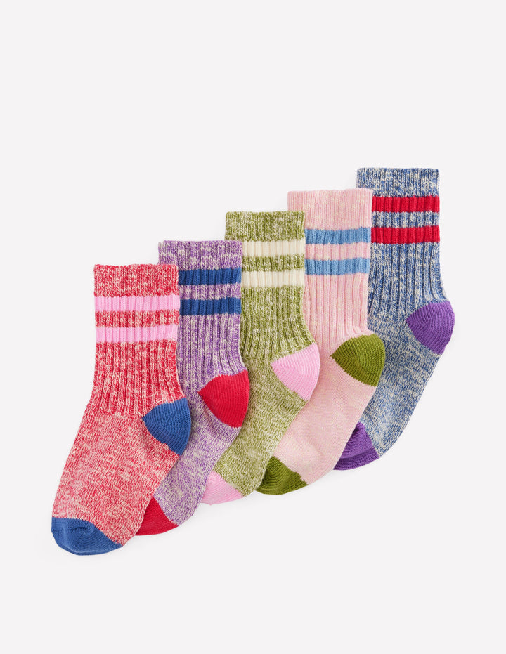 5-pack Twist Socks-Multi Stripes