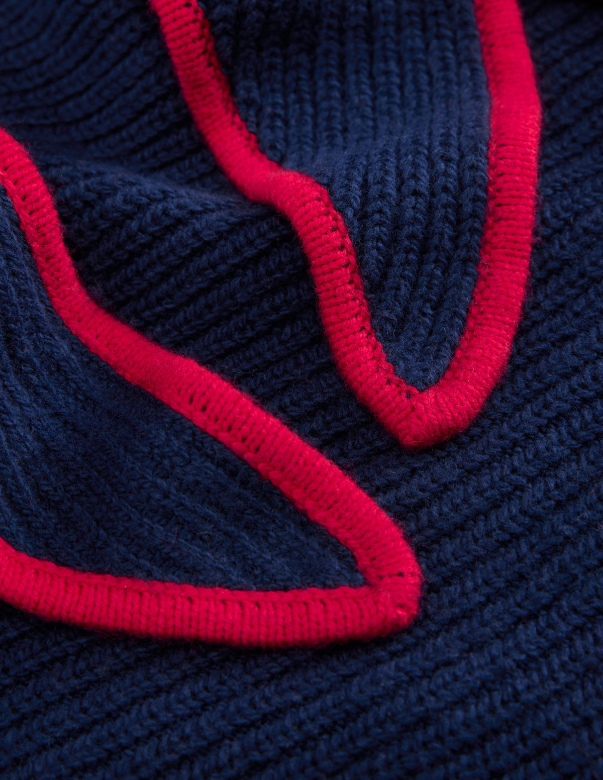 Triangle Knitted Scarf-Navy - Image 2