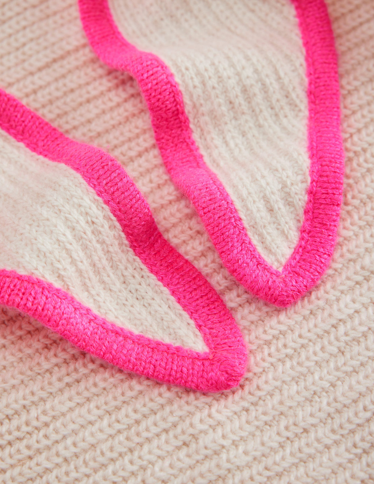 Triangle Knitted Scarf-Oatmeal Marl - Image 2
