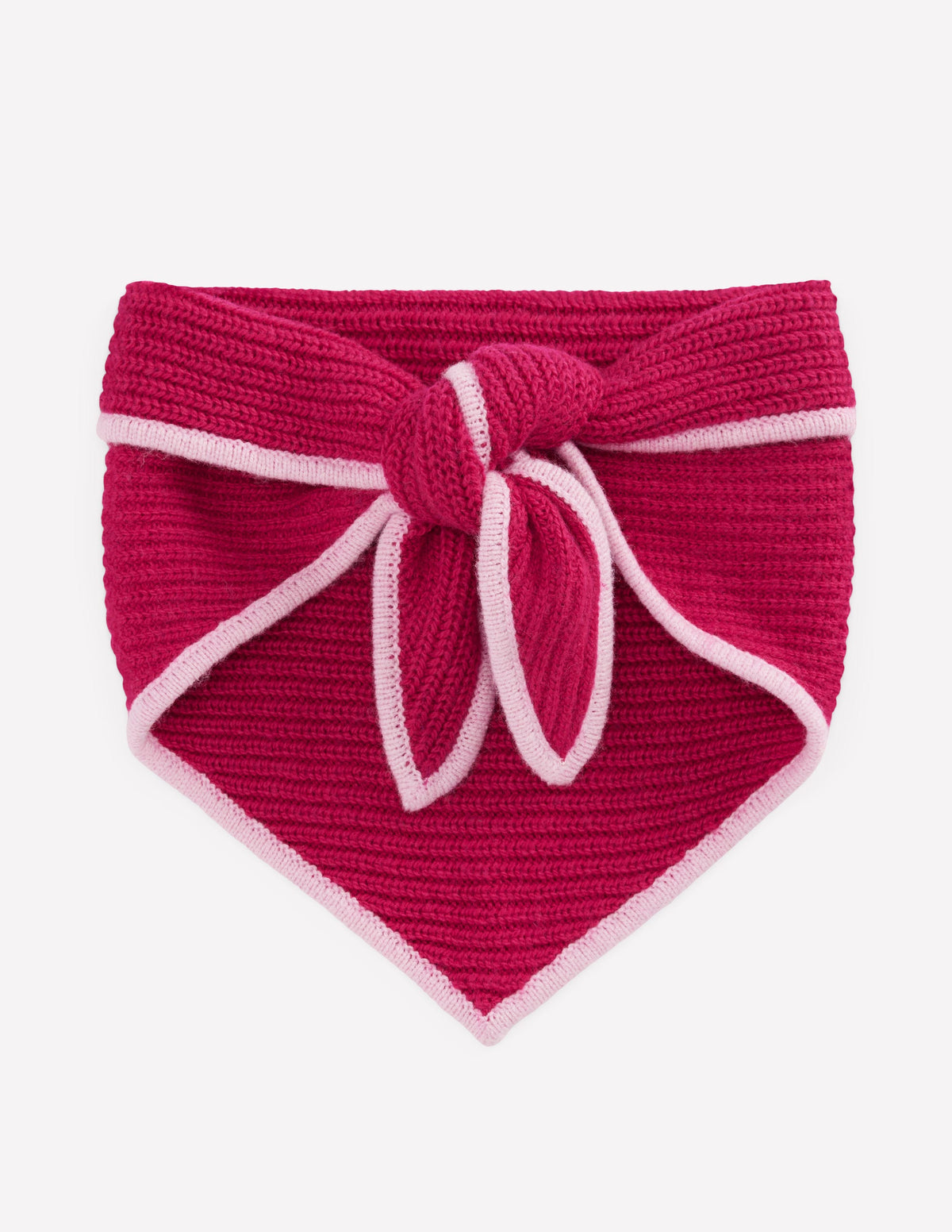 Triangle Knitted Scarf-Red Bud-1