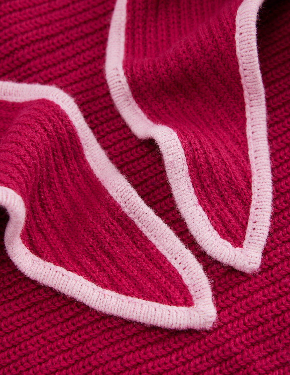 Triangle Knitted Scarf-Red Bud-2