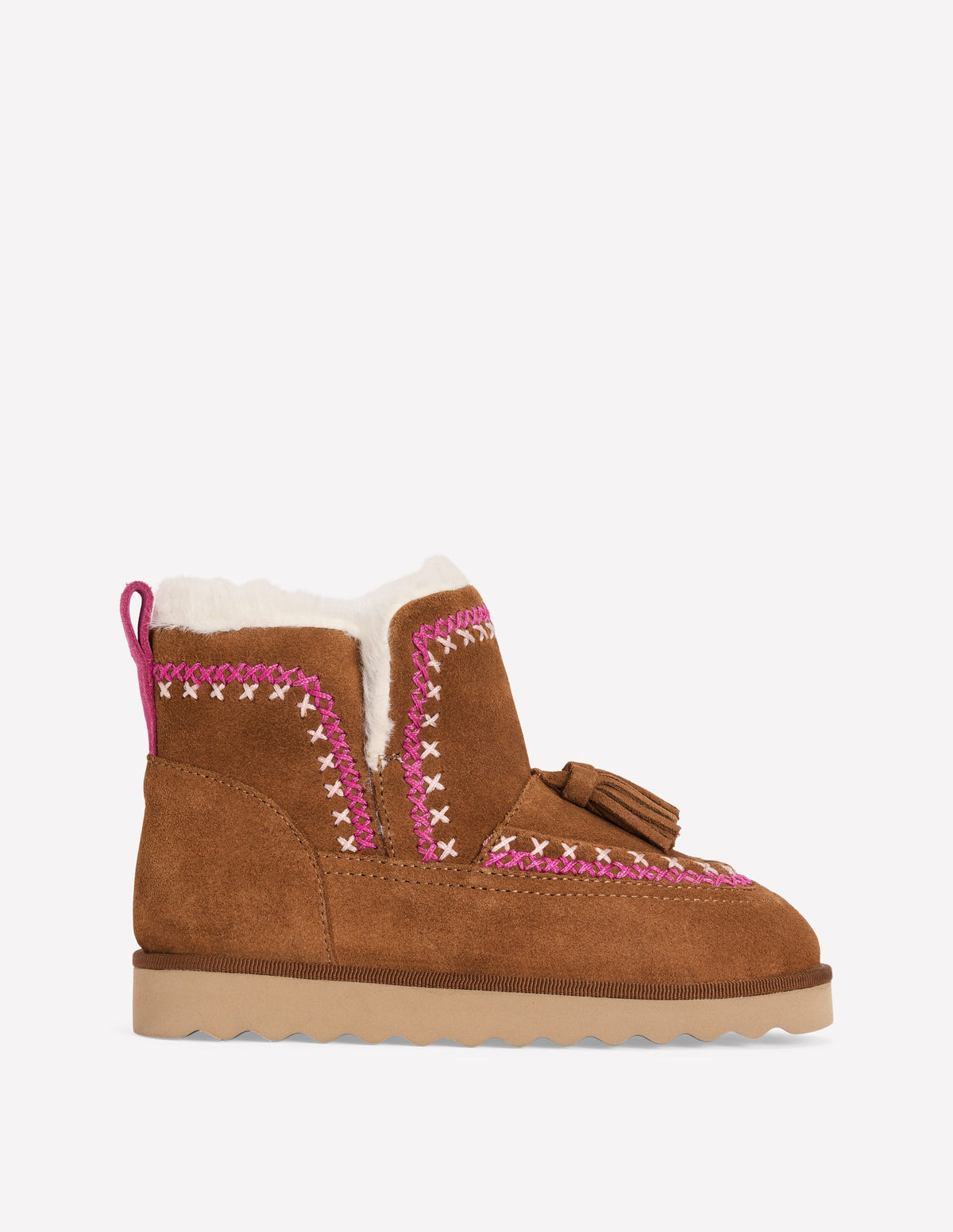 Embroidered Cosy Boots-Tan - Image 1