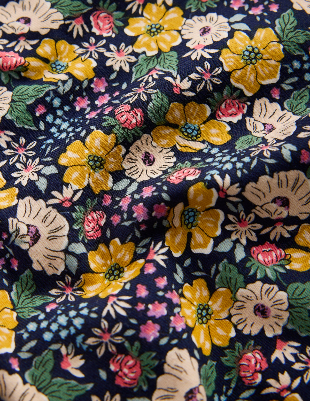 Fun Leggings-French Navy Mixed Flowerbed-3