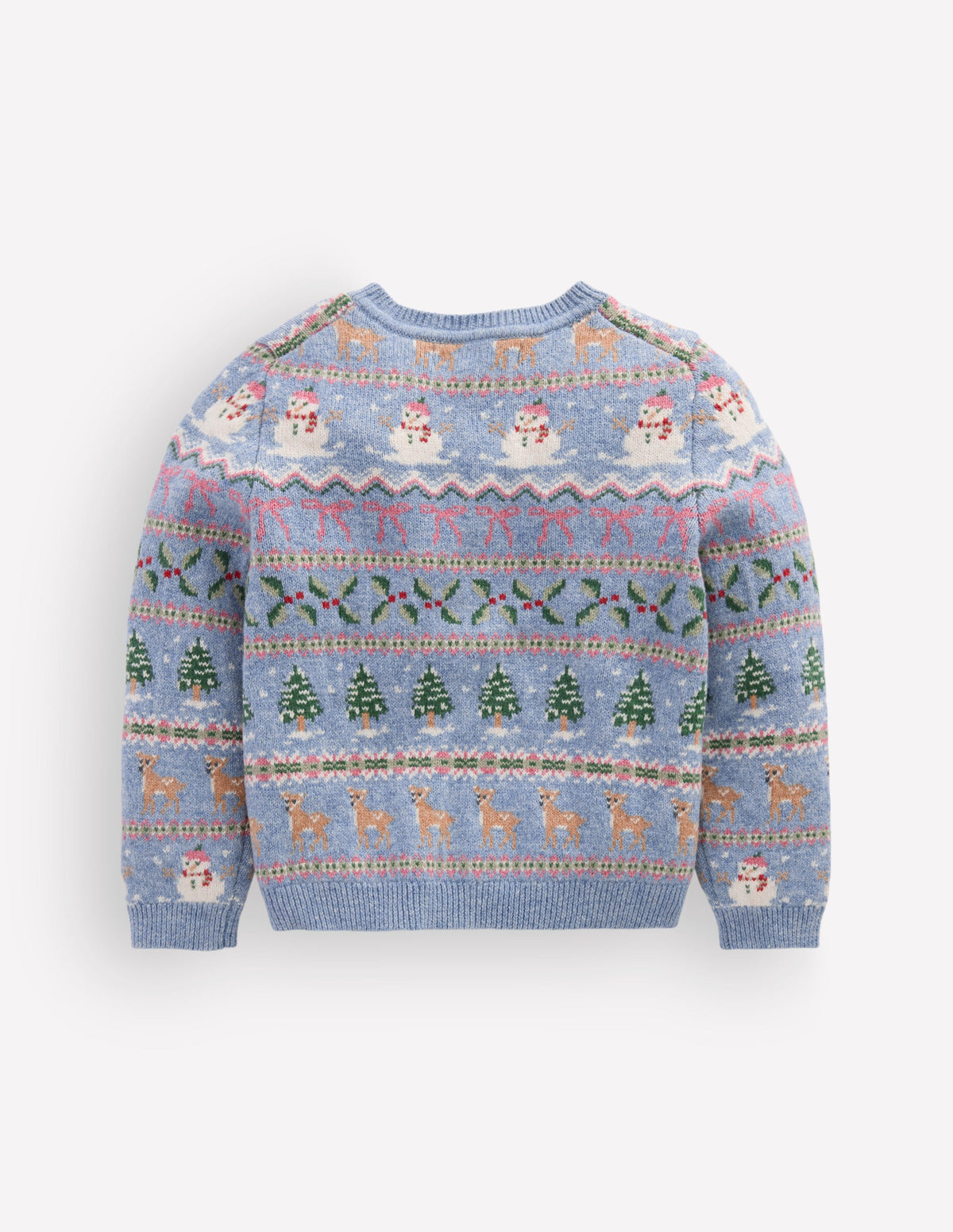 Edie Fair Isle Cardigan-Glacier Blue Snowy Christmas-7