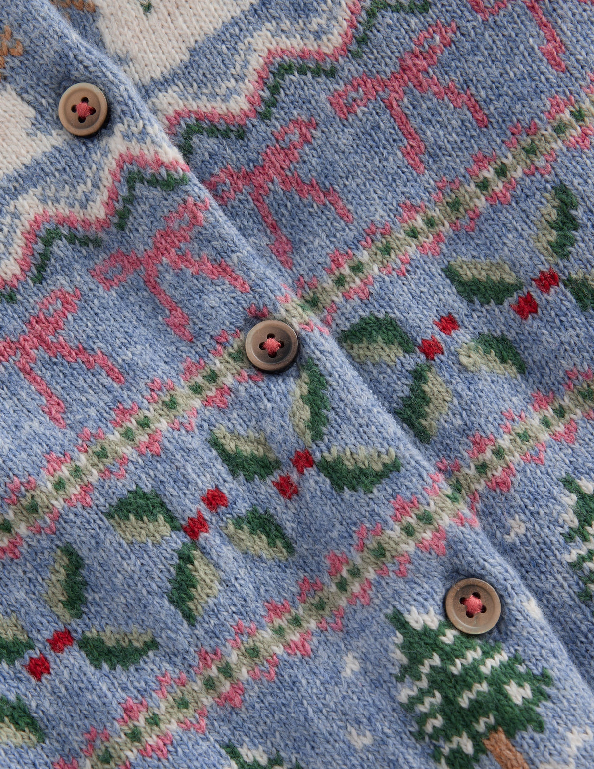 Edie Fair Isle Cardigan-Glacier Blue Snowy Christmas - Image 8