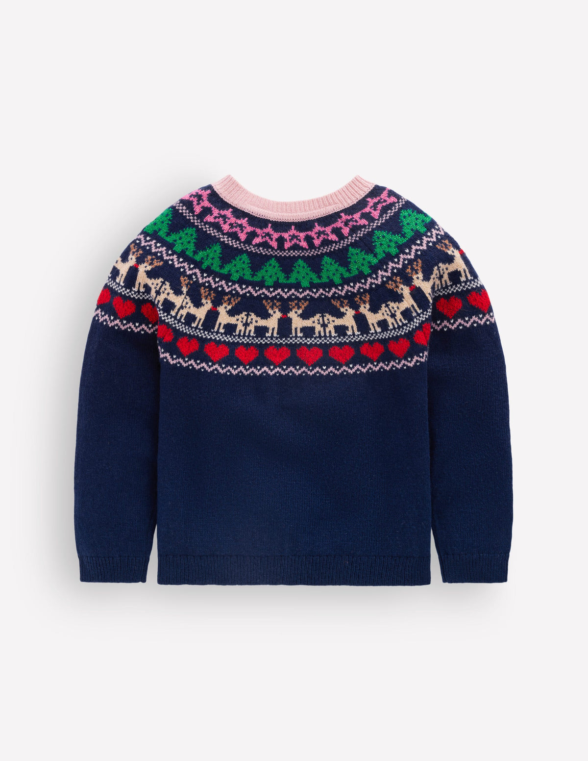 Edie Fair Isle Cardigan-Medieval blue sparkle multi - Image 2