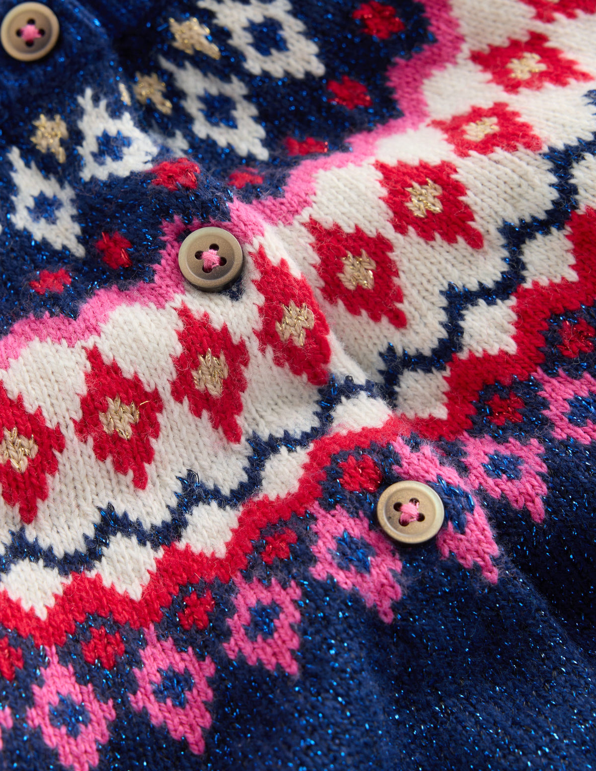 Edie Fair Isle Cardigan-Navy Sparkle-3