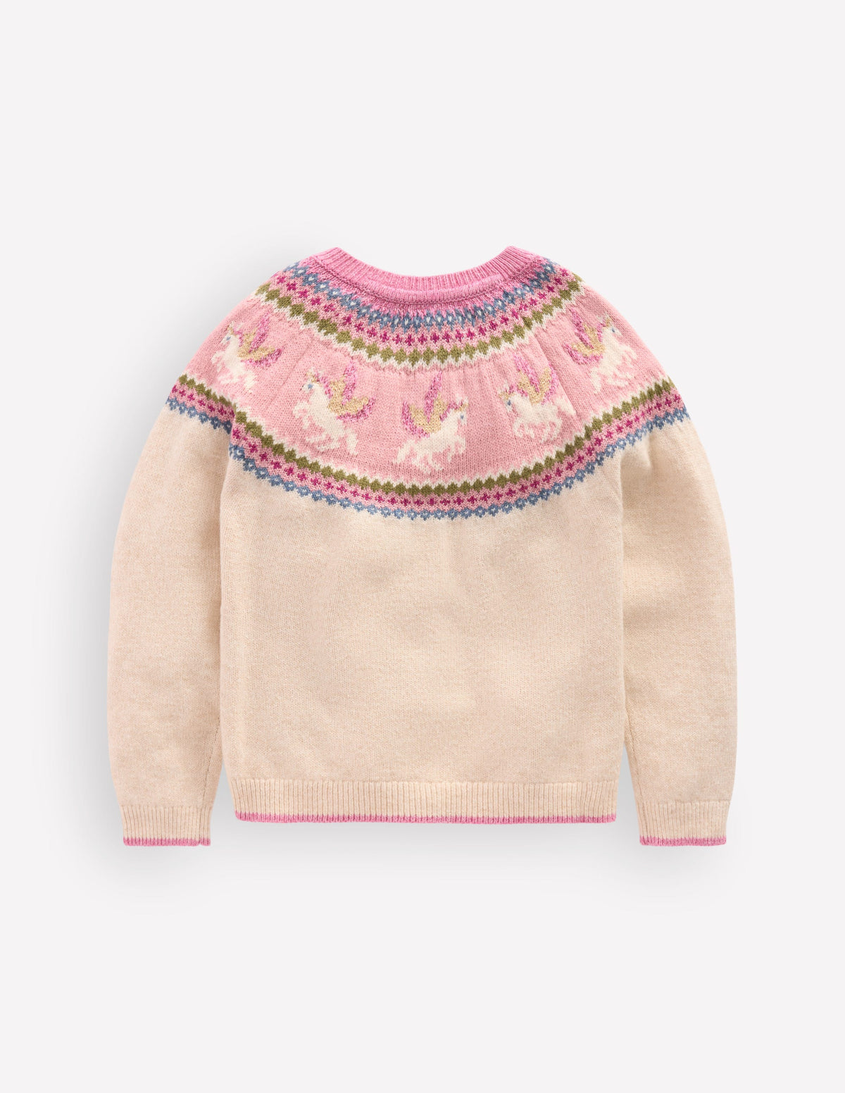 Edie Fair Isle Cardigan-Oatmeal Marl Pegasus - Image 2