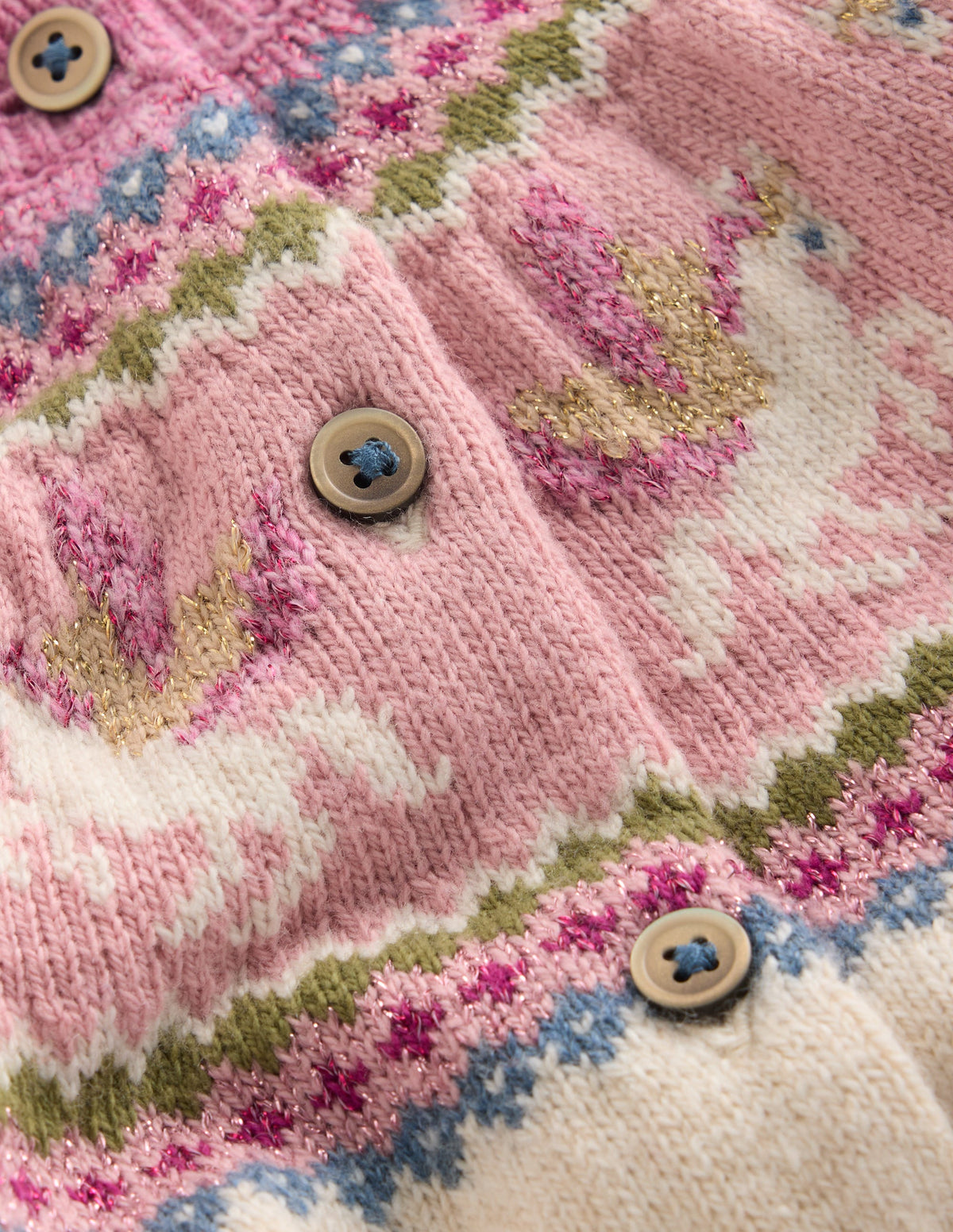 Edie Fair Isle Cardigan-Oatmeal Marl Pegasus - Image 3