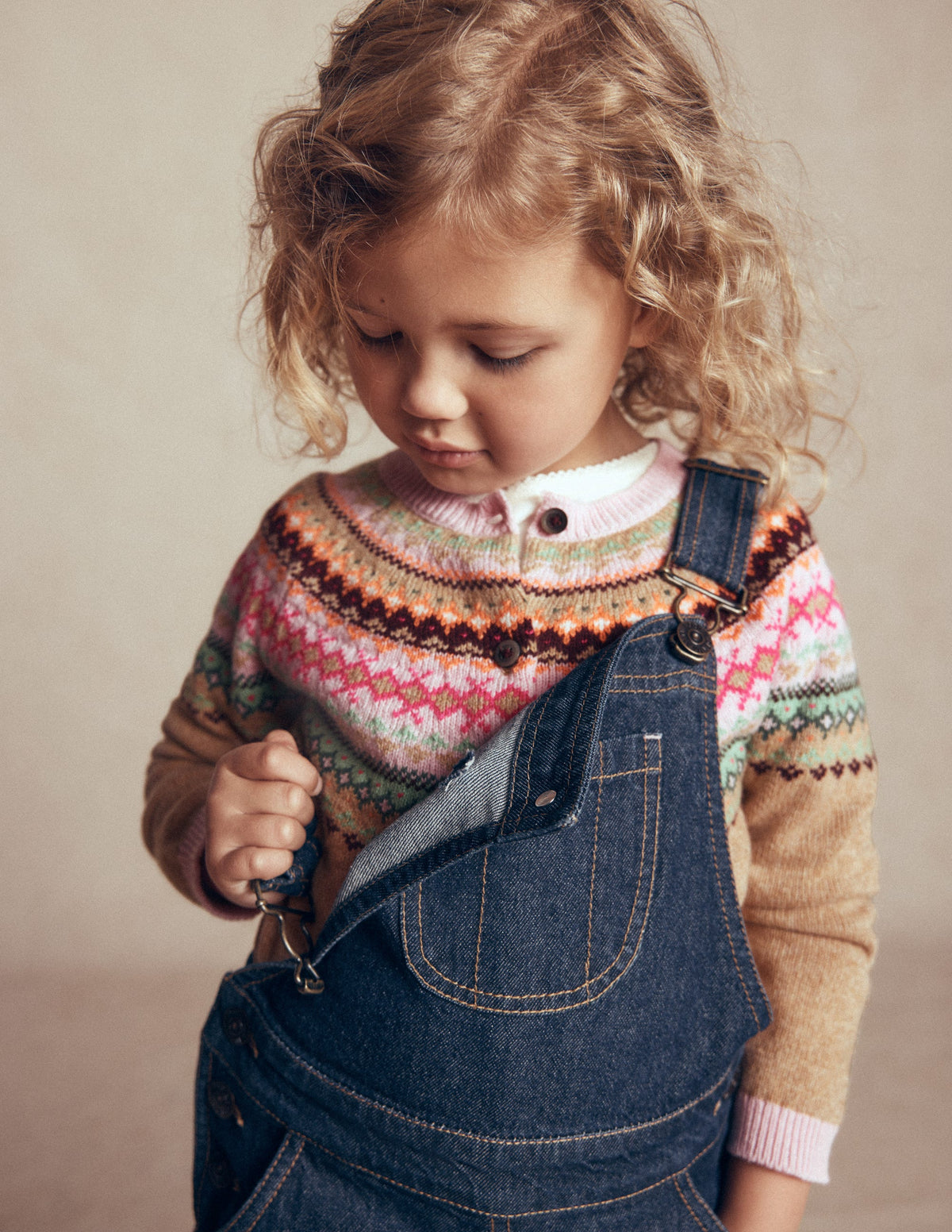 Edie Fair Isle Cardigan-Camel Multi Yoke-3