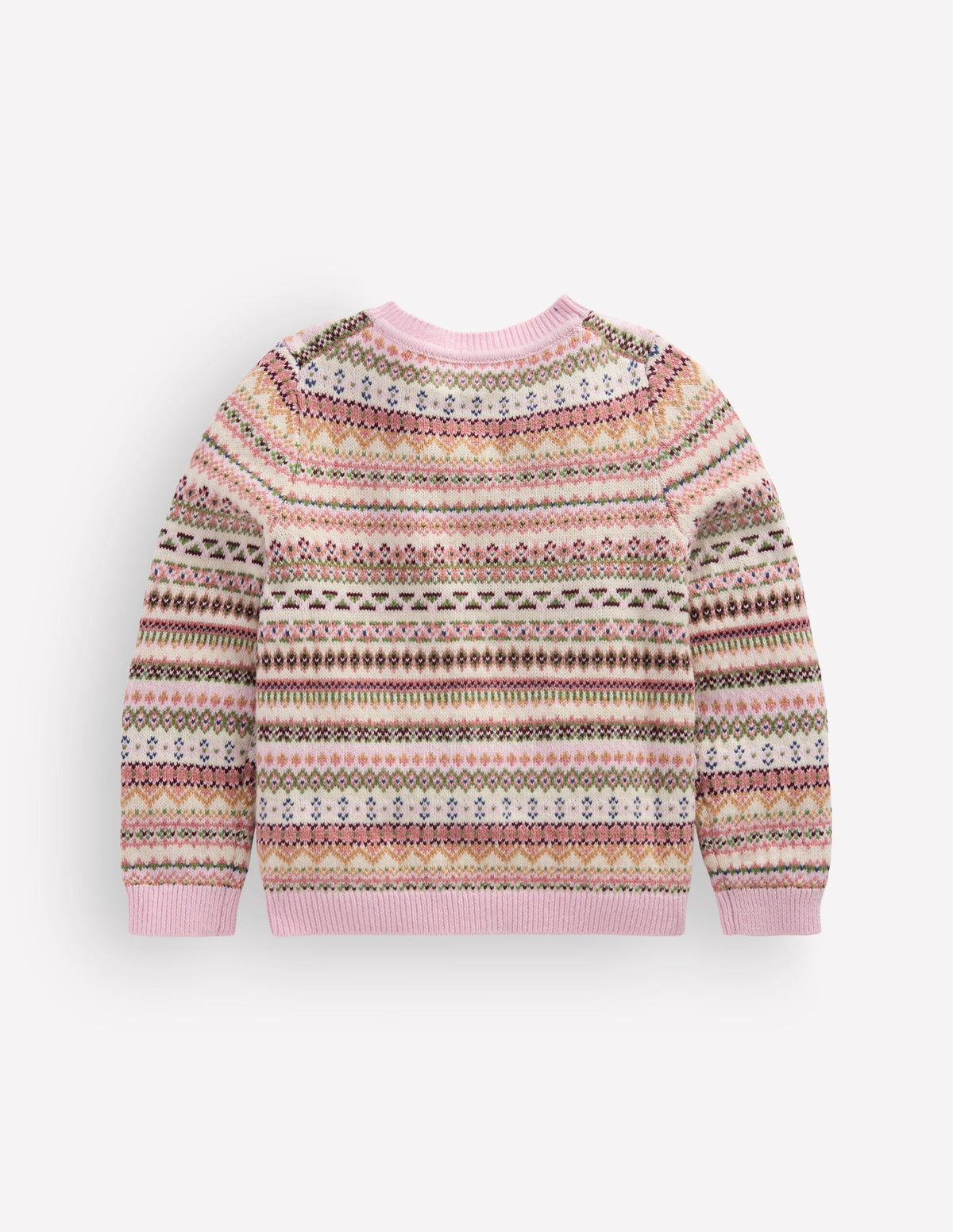 Edie Fair Isle Cardigan-Pink Heather Fair Isle-4