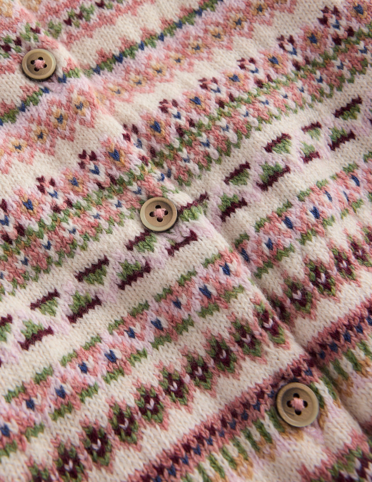 Edie Fair Isle Cardigan-Pink Heather Fair Isle - Image 5
