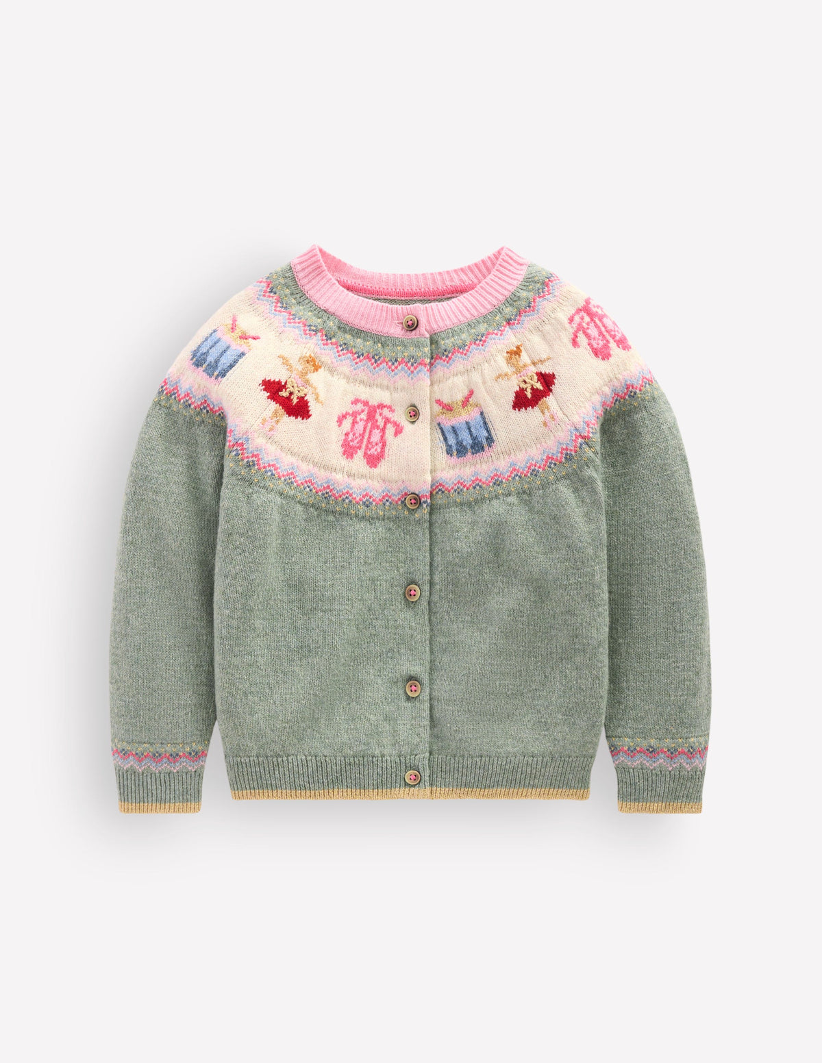 Edie Fair Isle Cardigan-Csarite Green Polar Post - Image 2