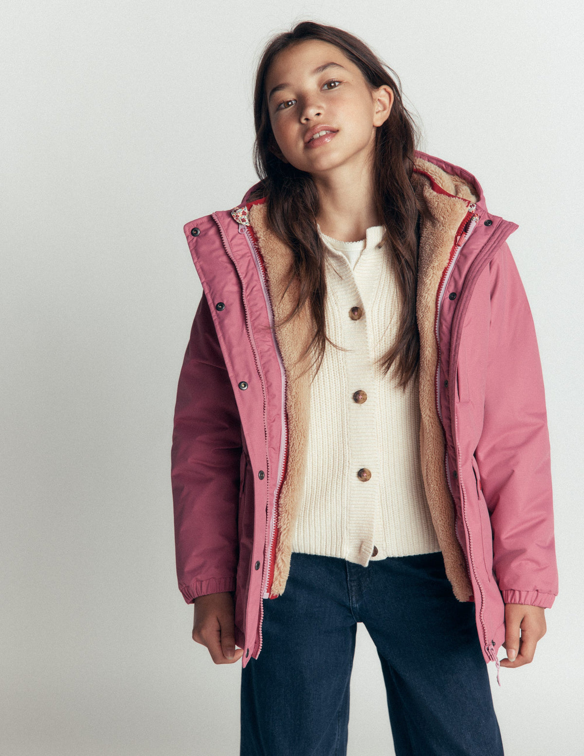 4-in-1 Waterproof Coat-Pink Heather - Image 1