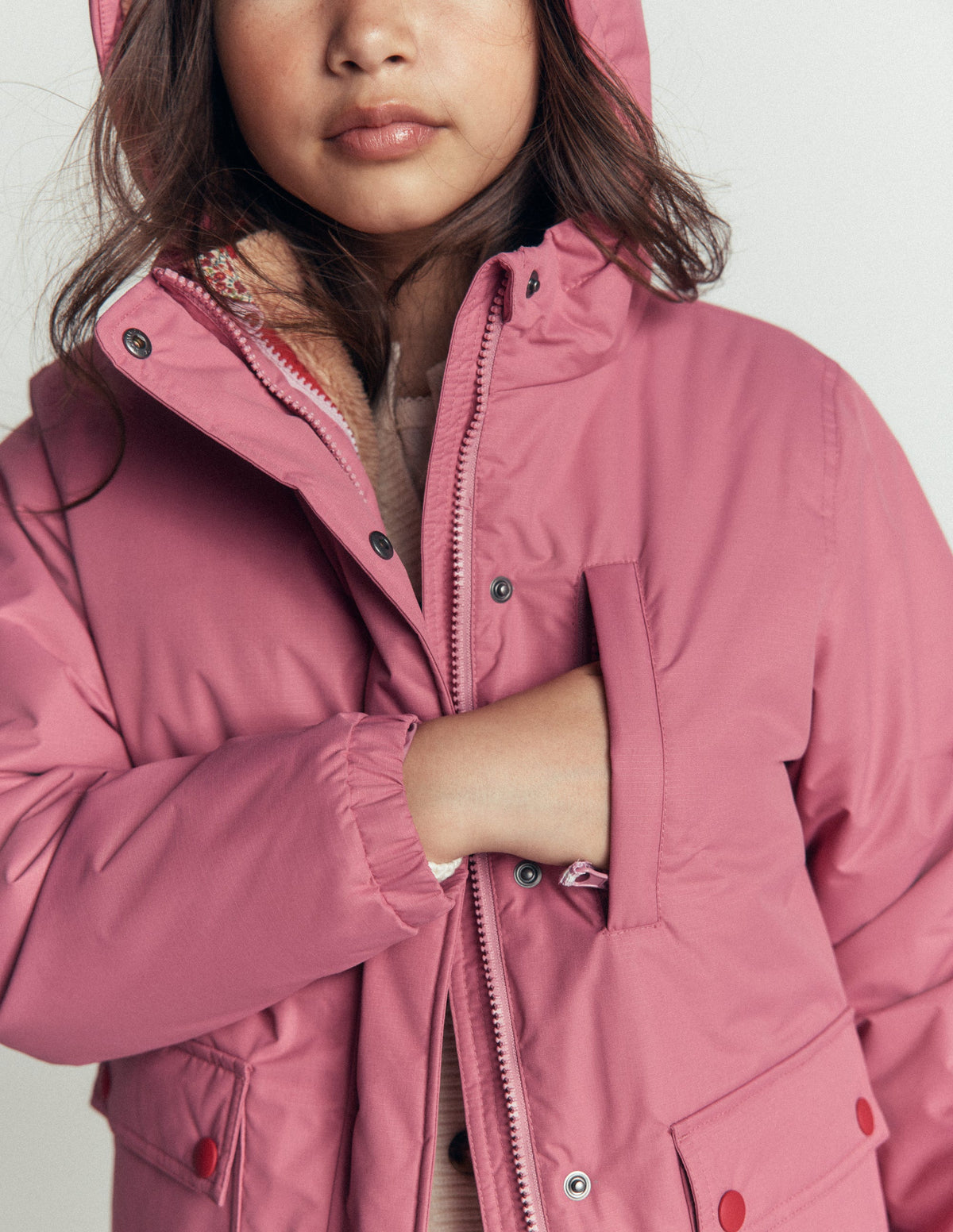 4-in-1 Waterproof Coat-Pink Heather - Image 3
