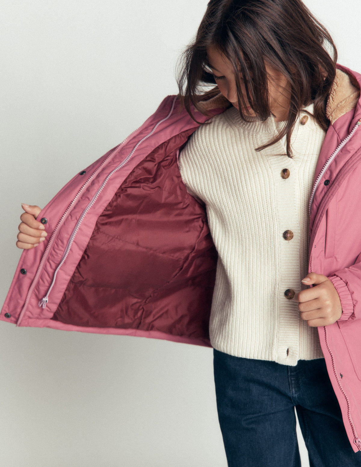 4-in-1 Waterproof Coat-Pink Heather-7