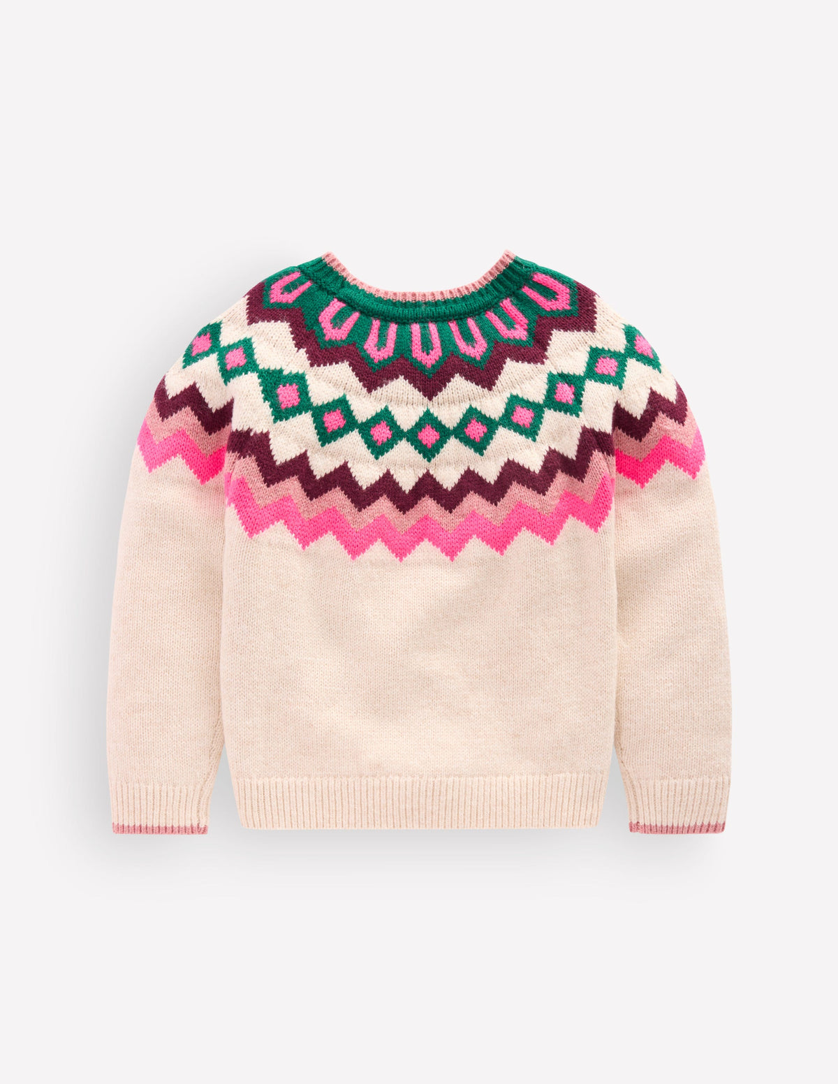 Eleanor Fair Isle Jumper-Oatmeal Marl-3