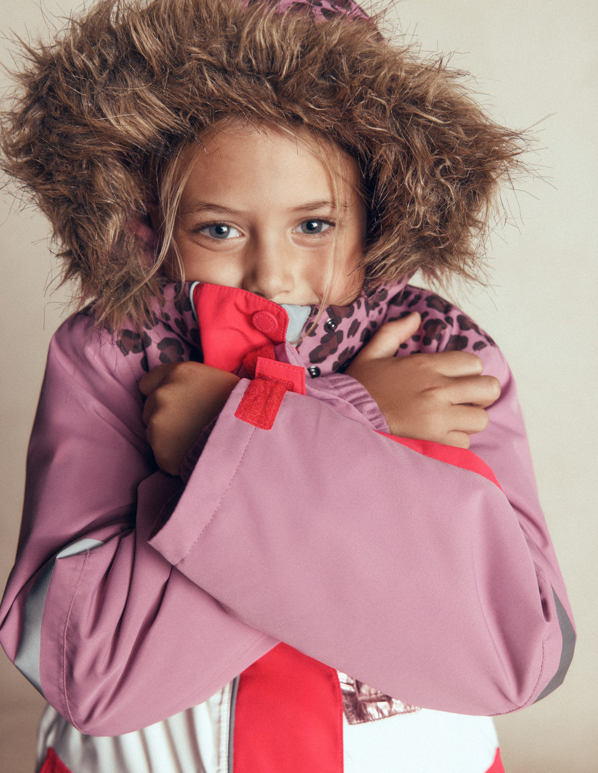 All-Weather Waterproof Coat-Pink Heather Leopard - Image 2