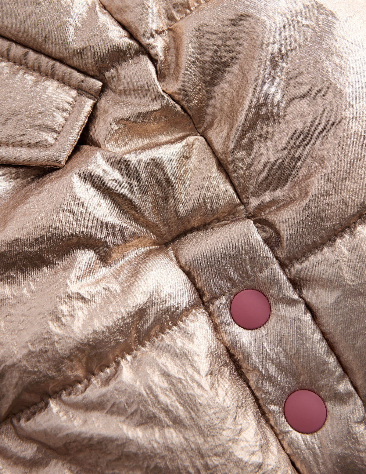 Longline Padded Coat-Gold Metallic - Image 9