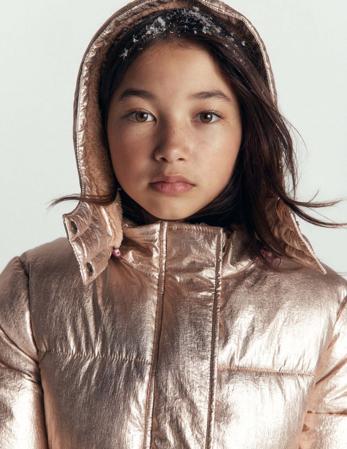 Longline Padded Coat-Gold Metallic-2