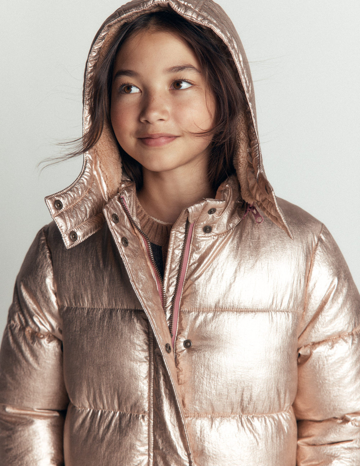 Longline Padded Coat-Gold Metallic-6