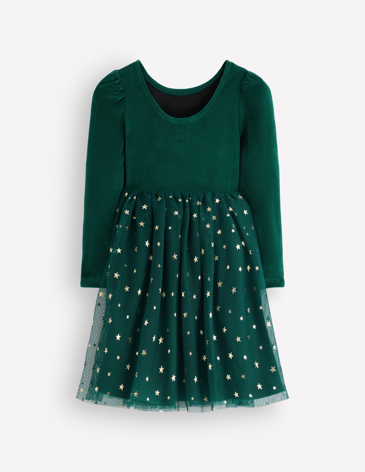 Aurora Appliqué Tulle Dress-Green Festive Robins-2