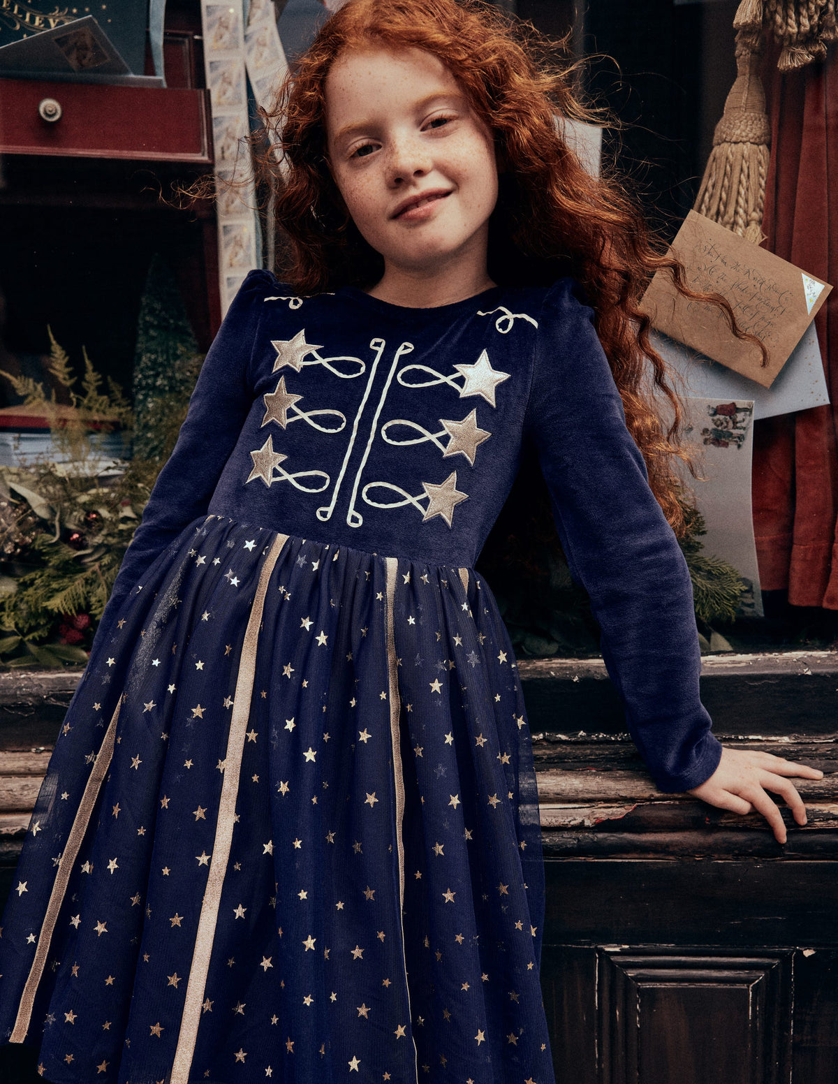 Aurora Appliqué Tulle Dress-Navy Circus Star-1