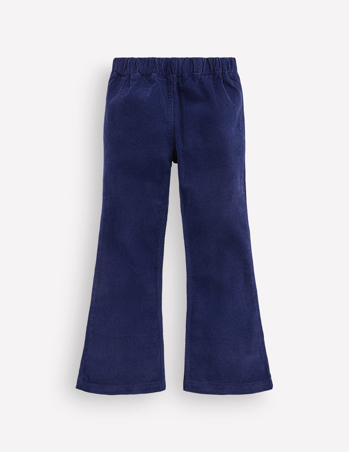 Flared Cord Leggings-Sapphire Blue