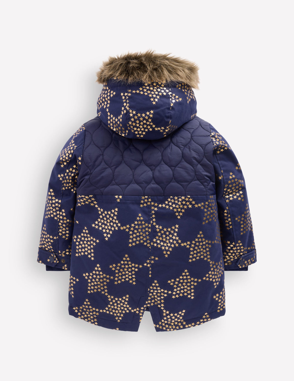 Joni Quilted Parka Coat-College Navy Foil Star-2