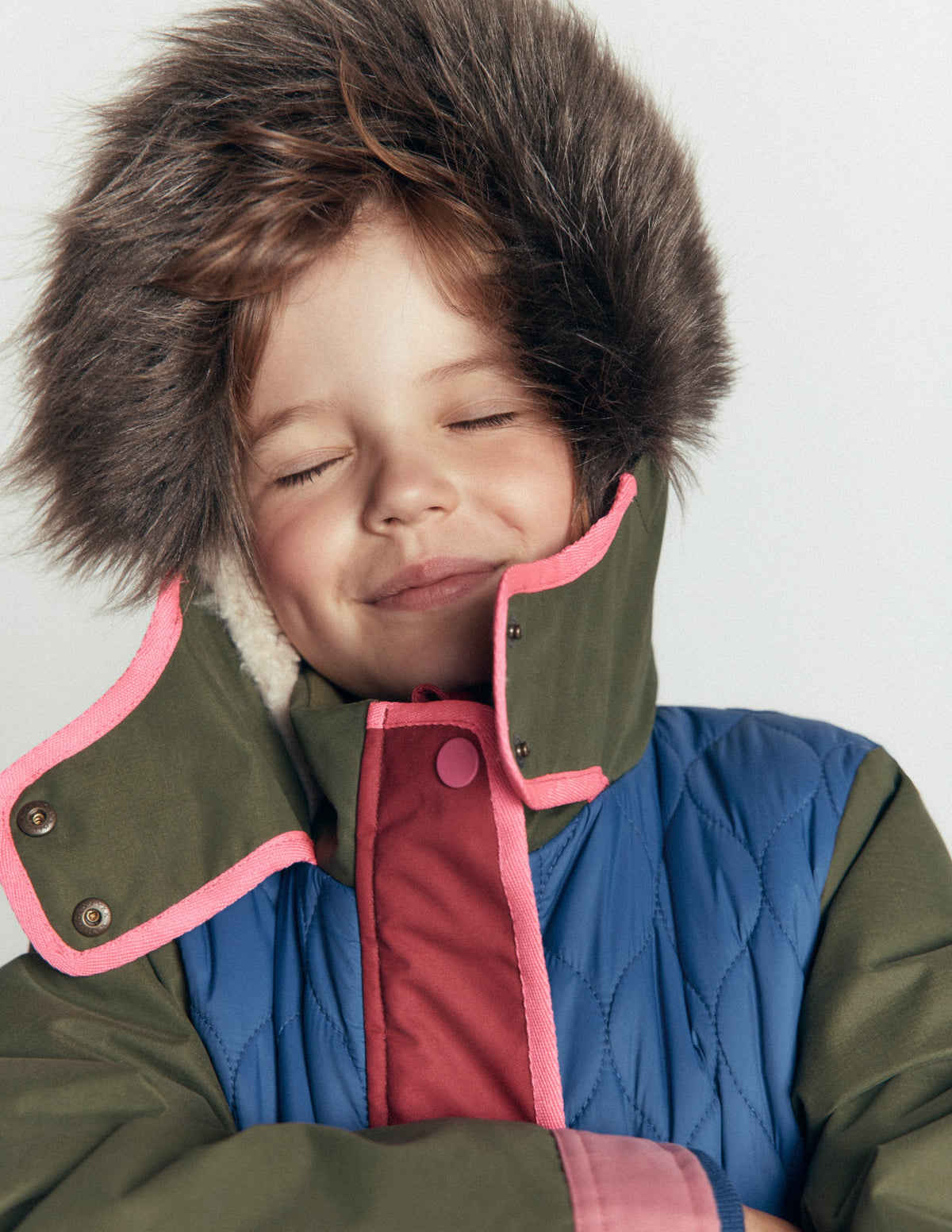 Joni Quilted Parka Coat-Multi Colourblock-2