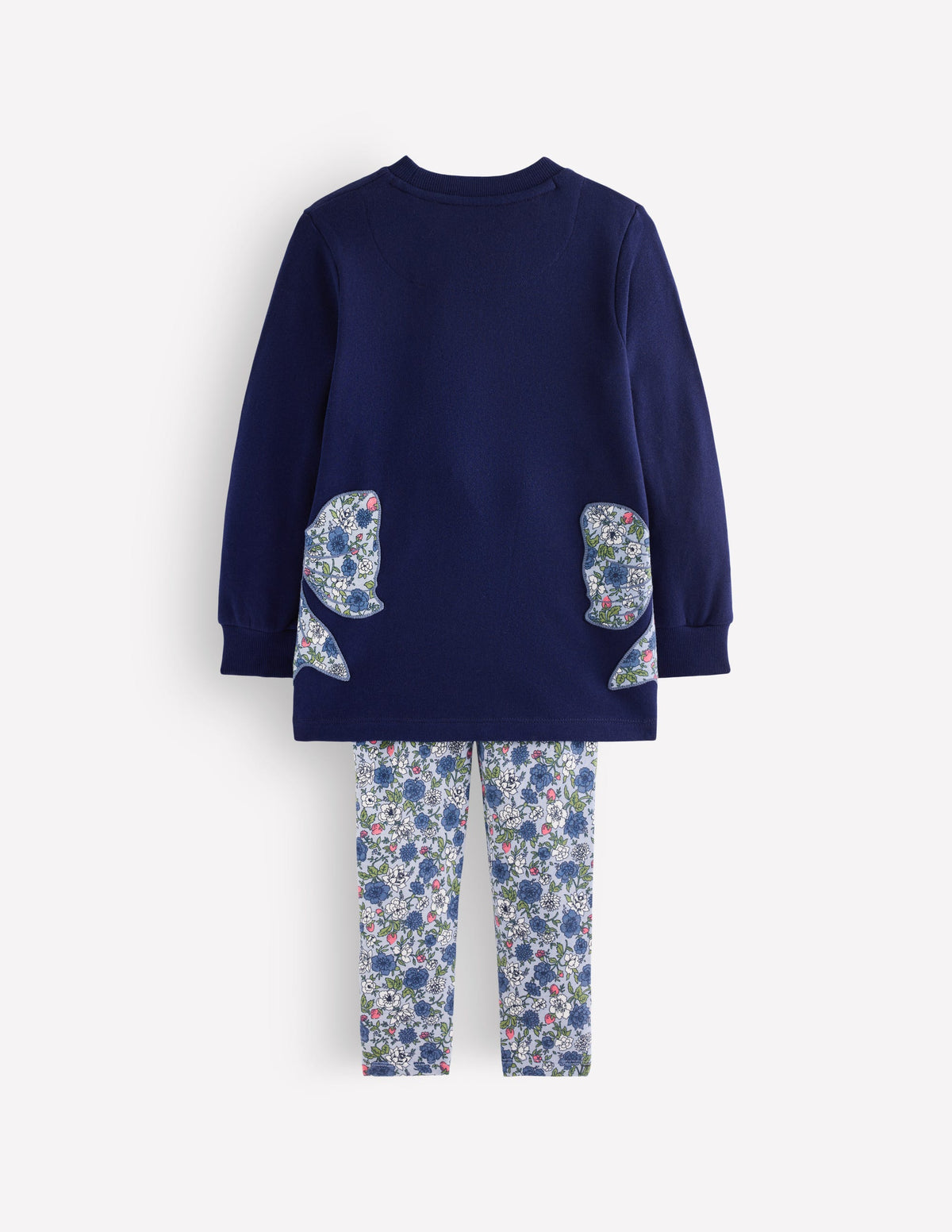 Fun Sweatshirt Tunic Set-Navy Bows-2