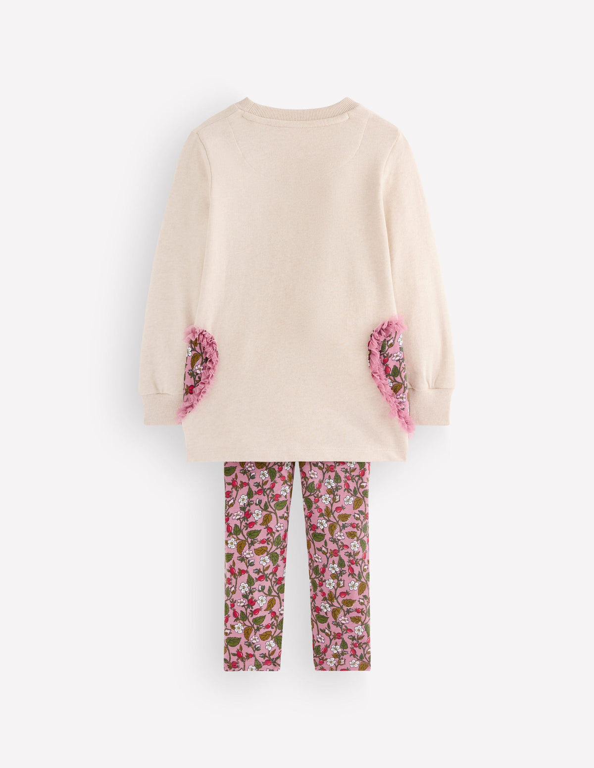 Fun Sweatshirt Tunic Set-Oatmeal Hearts-2