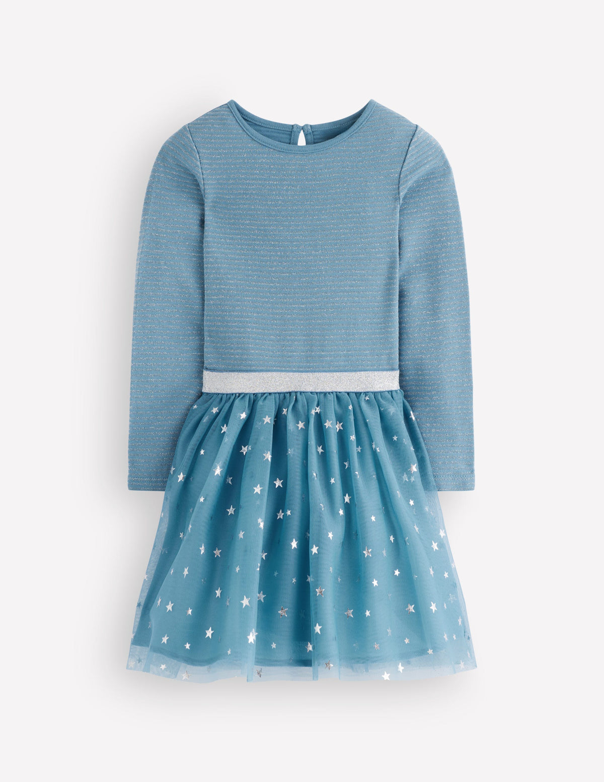 Twirly Tulle Mix Dress-Stormbolt Blue Confetti-1