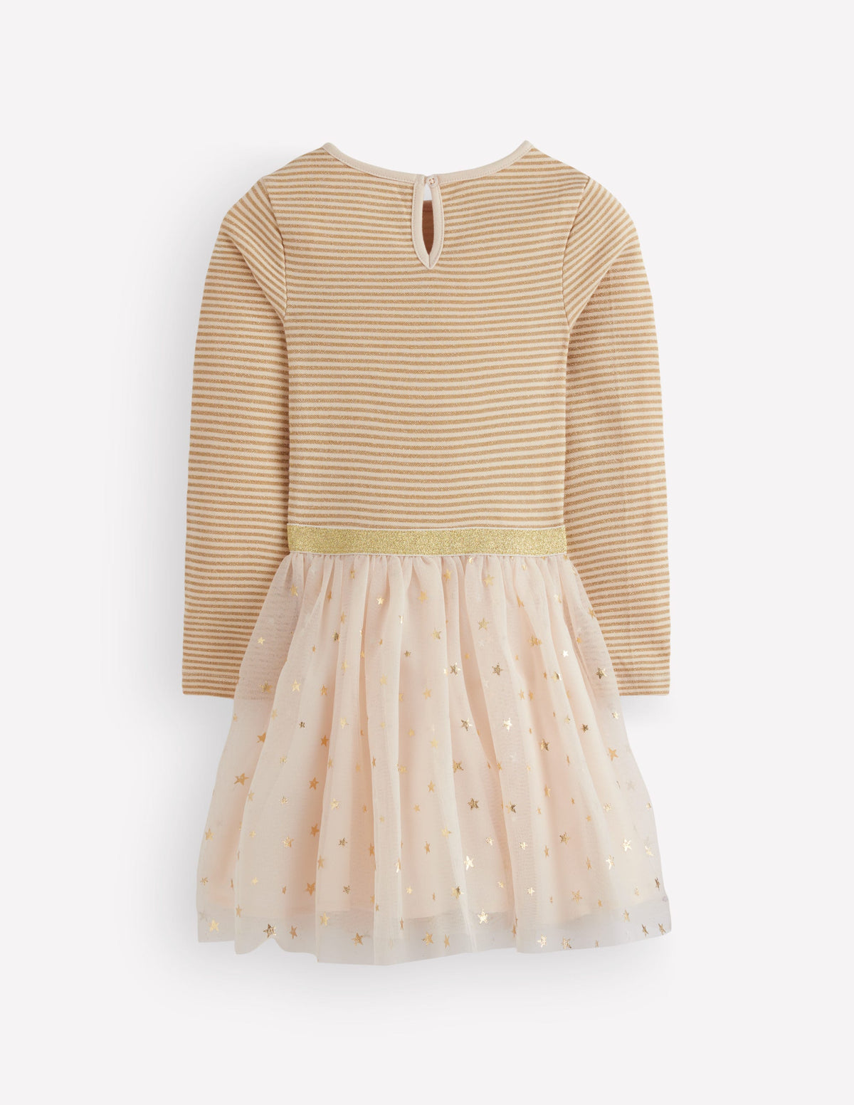 Twirly Tulle Mix Dress-Ivory/Gold-3
