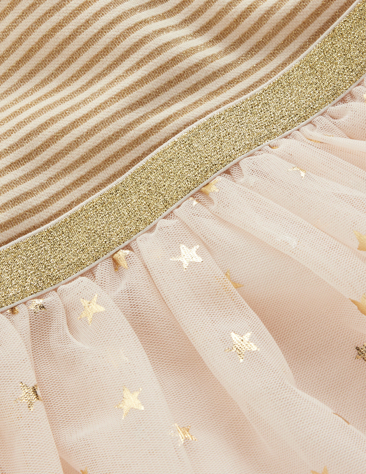 Twirly Tulle Mix Dress-Ivory/Gold-2