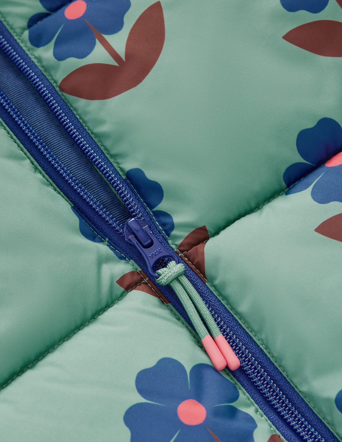 Fun Padded Coat-Oil Blue Flowers-3