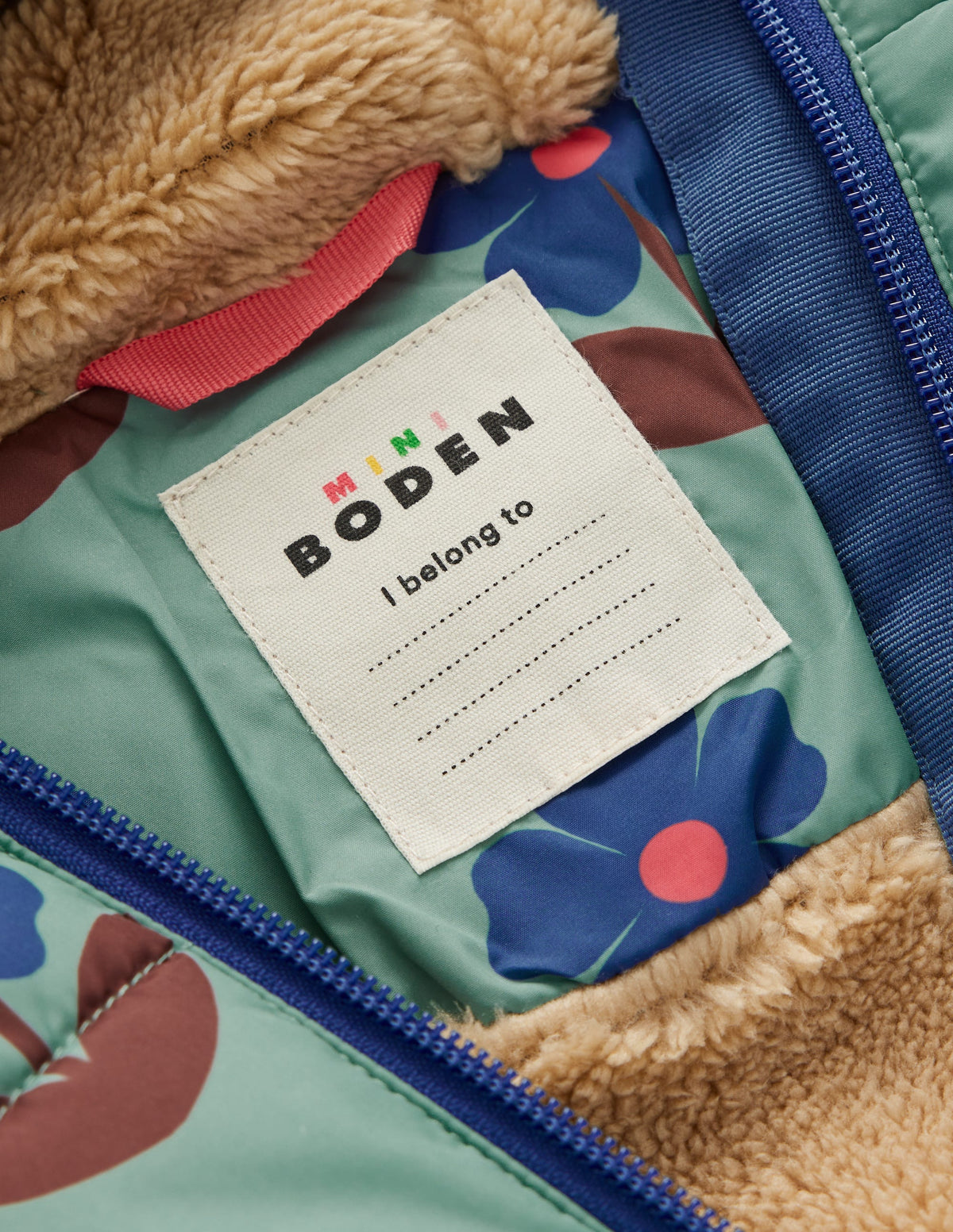 Fun Padded Coat-Oil Blue Flowers-4