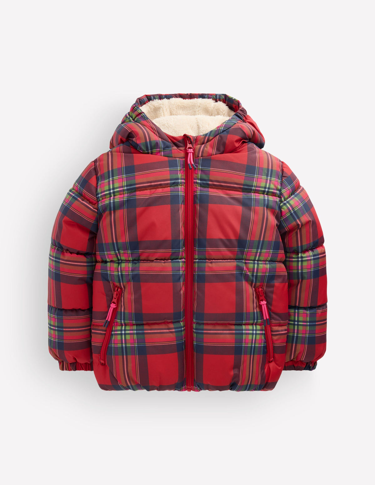 Fun Padded Coat-Red Check - Image 1